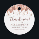 Rose Gold Balloons Thank You 18th Birthday Party  Favor Tags<br><div class="desc">Elevate your gratitude game with a dash of humor and a whole lot of style using our Rose Gold Blush Pink Balloons Confetti Birthday Party Thank You Favor Tags. These tags are the perfect way to express your thanks with sophistication and playfulness. The elegant blush pink and rose gold design...</div>