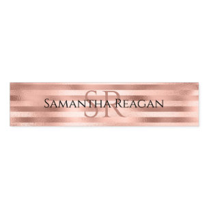 Rose Gold Bands, DIY Black Name Rose Gold Monogram Napkin Bands