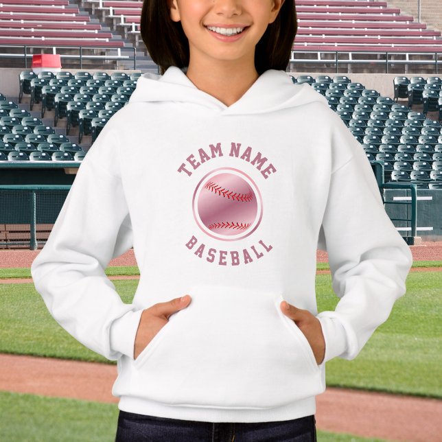Rose Gold Baseball Team Player's Name & Number Hoodie (Creator Uploaded)