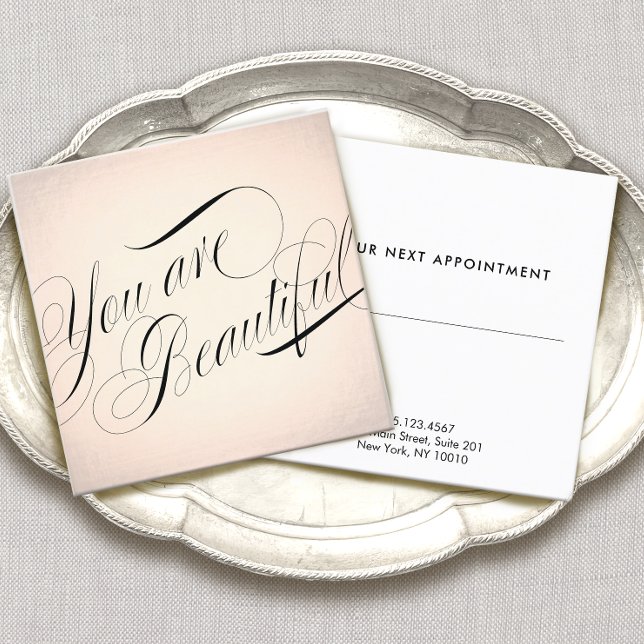 Rose Gold Beauty Salon Appointment Reminder Card (Creator Uploaded)