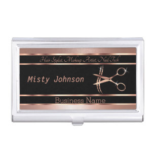 Rose Gold Beauty Salon Design Business Card Case