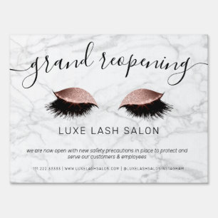 Rose Gold Beauty Salon Grand Opening Covid Safety Sign