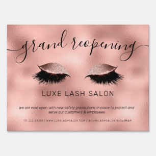 Rose Gold Beauty Salon Grand Opening Covid Safety Sign