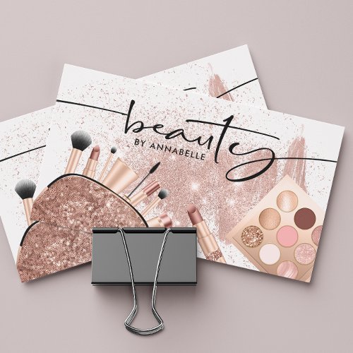 Rose Gold Beauty Trendy Business Card