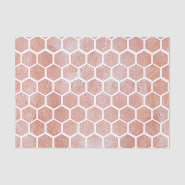 rose gold,bee cube pattern, geometric,metallic,mod tissue paper (Front)