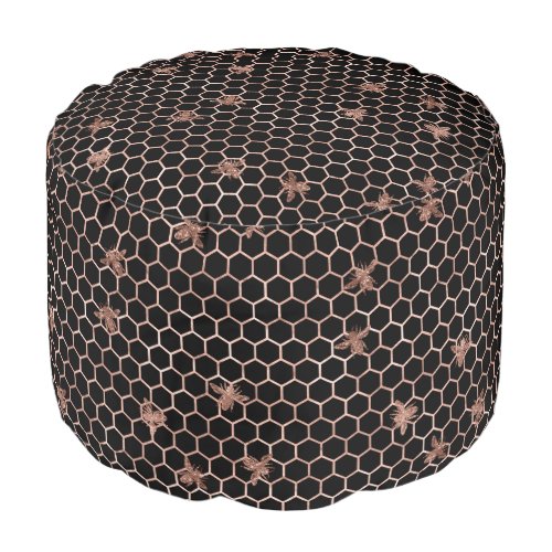 Rose Gold Bee Series Design 7 Pouf