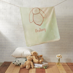 Rose Gold Bee Symbol Baby Blanket