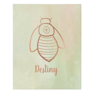 Rose Gold Bee Symbol Faux Canvas Print