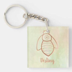 Rose Gold Bee Symbol Keychain