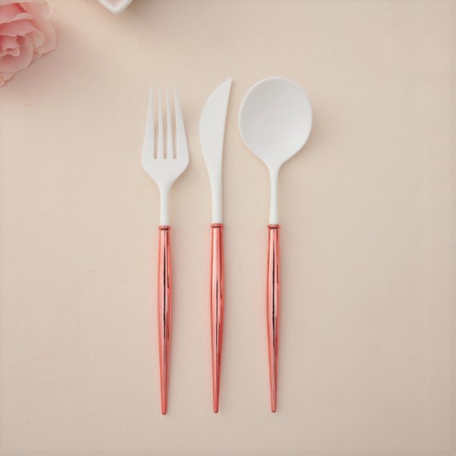 Rose Gold Bella Plastic Cutlery (Front)