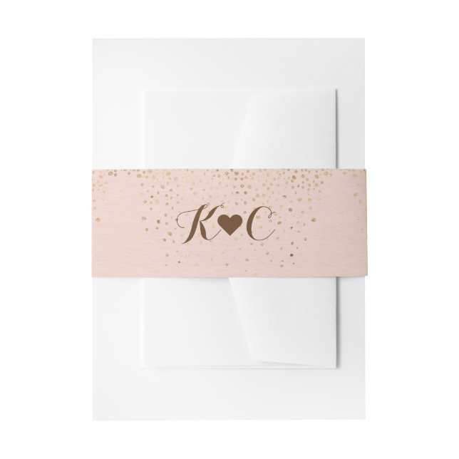 Rose Gold Belly Band for Wedding Invitations (Front Example)