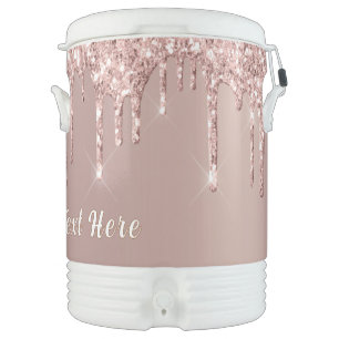 Rose Gold Beverage Cooler Gift Personalized Text