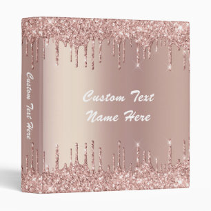 Rose Gold Binder with Custom Text
