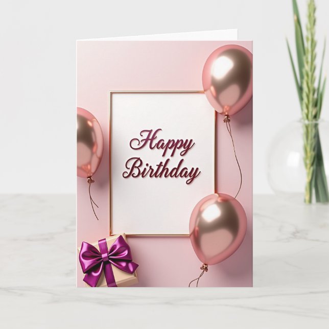 Rose Gold Birthday Card (Front)