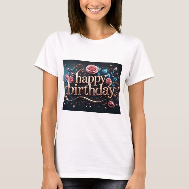 Rose gold birthday luxurious elegant extravagant  T-Shirt (Front)