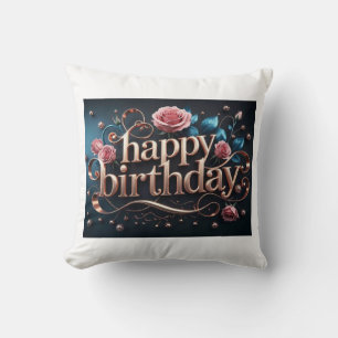 Rose gold birthday luxurious elegant extravagant  throw pillow