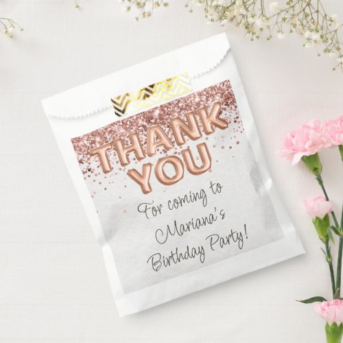 Rose Gold Birthday Party Favor Bag