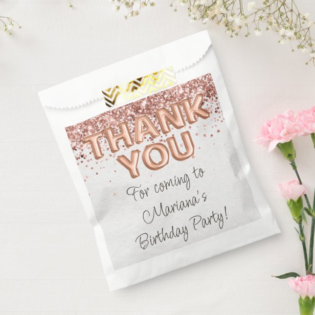Rose Gold Birthday Party Favor Bag (Sealed)