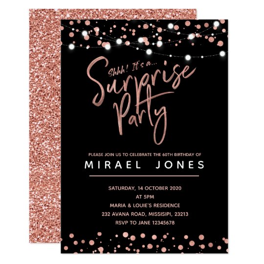 Rose gold Birthday Party Invitation