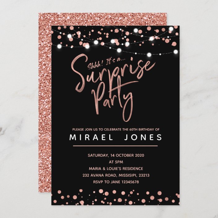 Rose gold Birthday Party Invitation | Zazzle