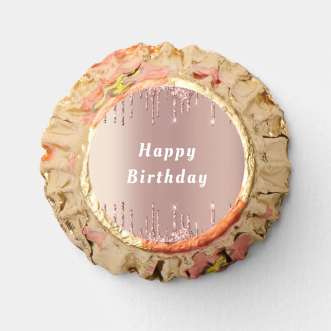 Rose Gold Birthday Reese's Peanut Butter Cups (Front)