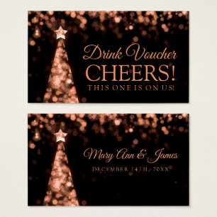 Rose Gold Black Christmas Wedding Drink Voucher