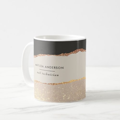 Rose gold black elegant modern girly price QR code Coffee Mug