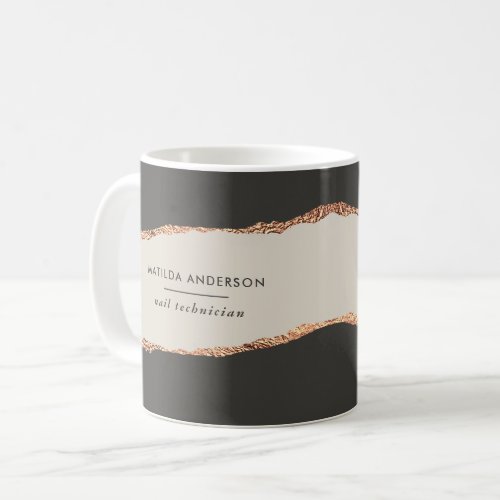 Rose gold black elegant modern girly price QR code Coffee Mug