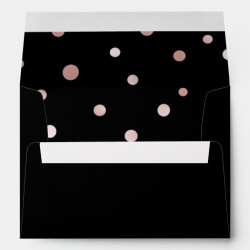 Rose Gold  Black Glam Lined Wedding Invitation Envelope