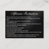 Rose Gold Black Glitter Drips Lashes Aftercare Business Card (Back)