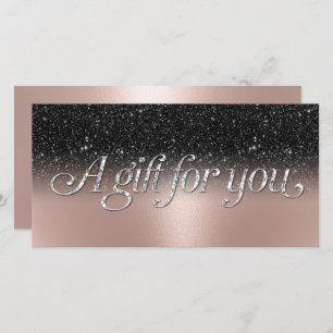 Rose Gold Black Glitter Salon Spa Gift Certificate