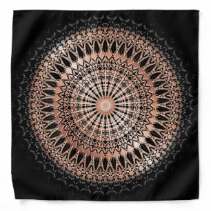 Rose Gold Black Mandala Bandana