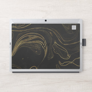Rose Gold Black Marble HP Laptop Skin