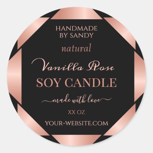 Rose Gold  Black Ombre Product Packaging Labels