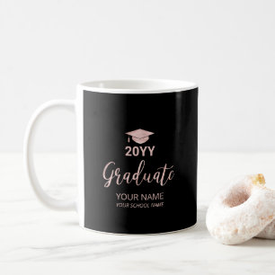 Rose Gold & Black Personalized Graduation Gifts Coffee Mug