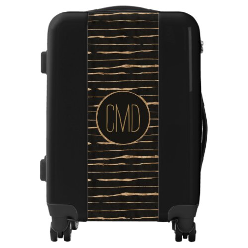 Rose_gold  Black Stripes Luggage