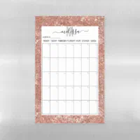 Rose Gold Blank Calendar Month Planning Magnetic D Magnetic Dry Erase Sheet