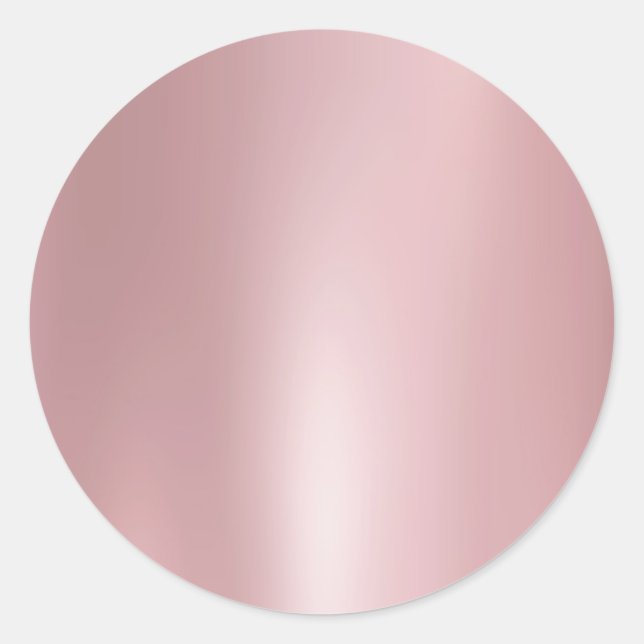 Rose Gold Blank Elegant Modern Template Trendy Classic Round Sticker (Front)