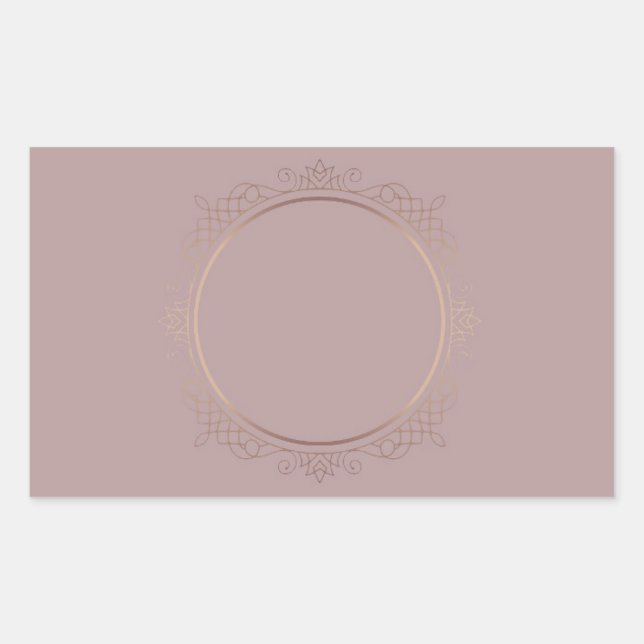 Rose Gold Blank Modern Template Custom Elegant Rectangular Sticker (Front)