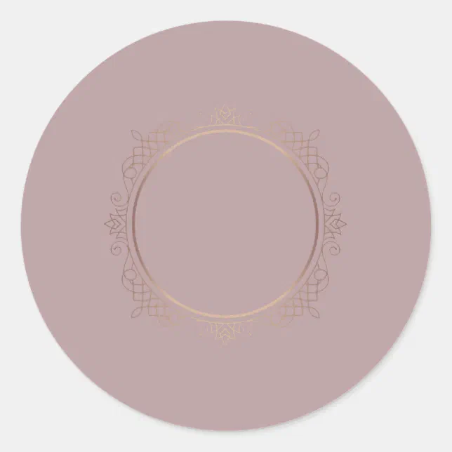 Rose Gold Blank Template Add Text Elegant Modern Classic Round Sticker ...