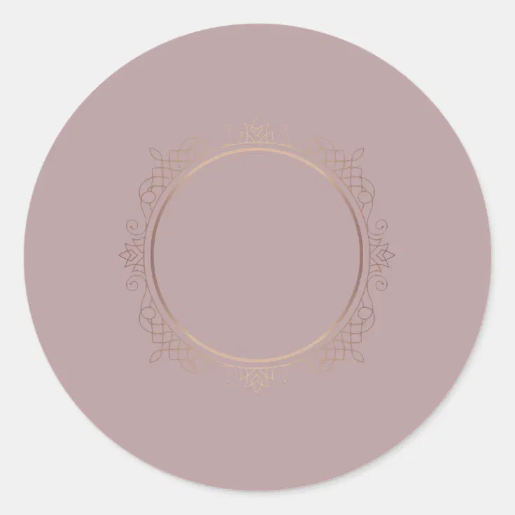 Rose Gold Blank Template Add Text Elegant Modern Classic Round Sticker ...