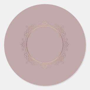 Rose Gold Blank Template Add Text Elegant Modern Classic Round Sticker
