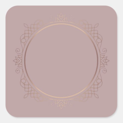 Rose Gold Blank Template Add Text Elite Design Square Sticker