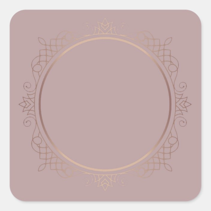 Rose Gold Blank Template Add Text Elite Design Square Sticker | Zazzle.com