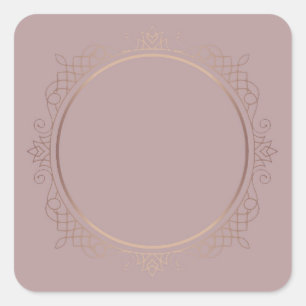 Rose Gold Blank Template Add Text Elite Design Square Sticker