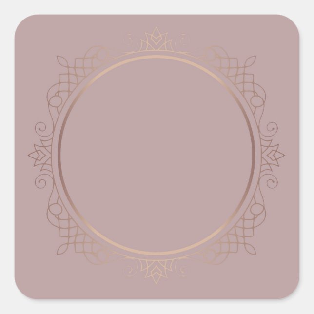 Rose Gold Blank Template Add Text Elite Design Square Sticker (Front)
