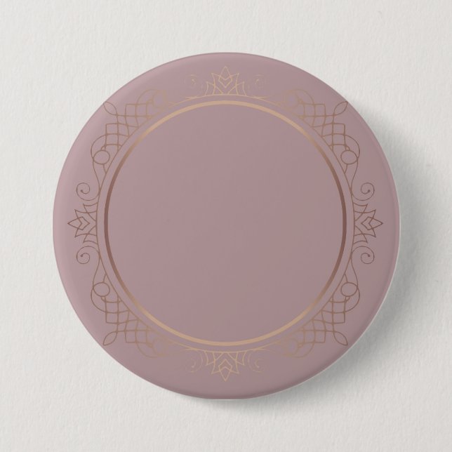 Rose Gold Blank Template Add Your Text Elegant Button (Front)