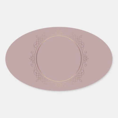 Rose Gold Blank Template Add Your Text Trendy Oval Sticker