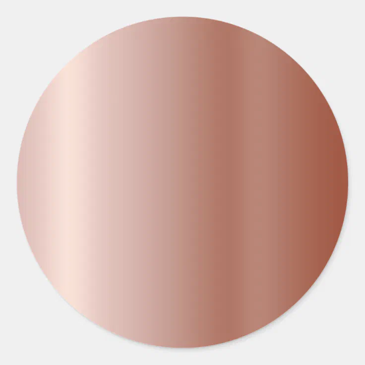 Rose Gold Blank Template, DIY Text Art Logo Classic Round Sticker | Zazzle