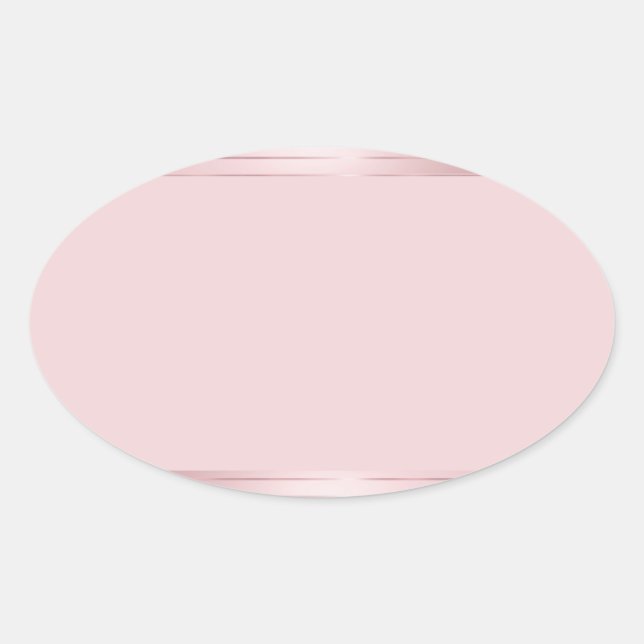 Rose Gold Blank Template Trendy Elegant Modern Oval Sticker (Front)